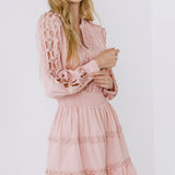 Lace Trim Mini Dress