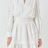 Lace Trim Mini Dress
