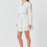 Lace Trim Mini Dress