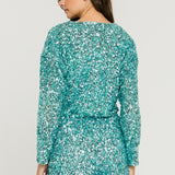 Sequin Wrap Romper