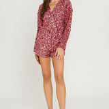 Sequin Wrap Romper