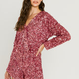 Sequin Wrap Romper