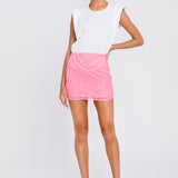 Beads Embroidered Mini Skirt