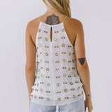 Beads Embroidered Halter Top