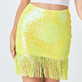 Fringe Sequin Skirt
