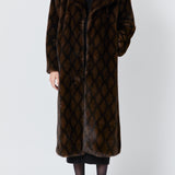 Patterned Faux Fur Coat