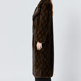 Patterned Faux Fur Coat