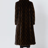Patterned Faux Fur Coat