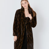 Patterned Faux Fur Coat