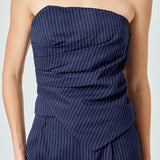 Stripe Draped Corset Top