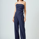 Stripe Draped Corset Top