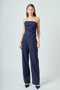 Stripe Draped Corset Top