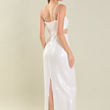 Emma Sequin Cut Out Midi Dress
