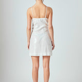 Aimee Sequin Halter Mini Dress with Florette
