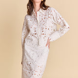 Lace Button-Up Top