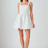 Square neckline shoulder straps mini Dress
