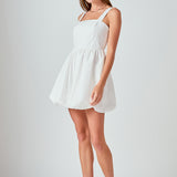 Square neckline shoulder straps mini Dress