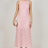 Textured Sleeveless Midi Dress
