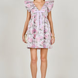 Jacquard Mini Dress with Bow
