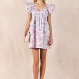 Jacquard Mini Dress with Bow