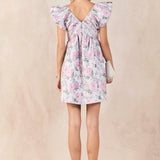 Jacquard Mini Dress with Bow