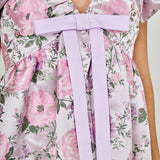 Jacquard Mini Dress with Bow