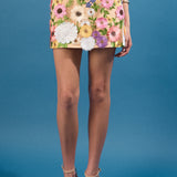 Floral Embroidered Mini Skirt