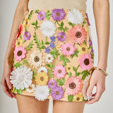 Floral Embroidered Mini Skirt