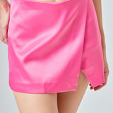 Satin Asymmetric Skort