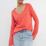 Classic Long Sleeve V Neck Tee