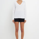 Classic Long Sleeve V Neck Tee