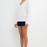 Classic Long Sleeve V Neck Tee