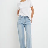 Classic Round Neck T-shirt With Round Hem