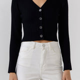Knit Cropped Lounge Cardigan
