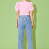 Knit Square Neck Puff Top