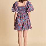 Floral Ruched Poplin Mini Dress
