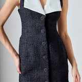 Premium Sleeveless Tweed Mini Dress