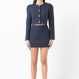 Tweed H-Line Mini Skirt