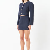 Tweed H-Line Mini Skirt