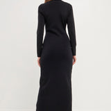 Cut Out Long Sleeve Maxi Dress