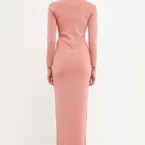 Cut Out Long Sleeve Maxi Dress