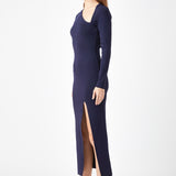 Cut Out Long Sleeve Maxi Dress