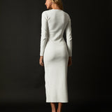 Cut Out Long Sleeve Maxi Dress