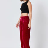 High-Waisted Velvet Pants