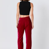High-Waisted Velvet Pants