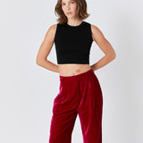 High-Waisted Velvet Pants