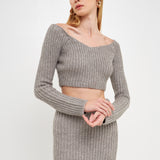 Women's Cropped Long Sleeve Sweater