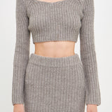 Women's Cropped Long Sleeve Sweater
