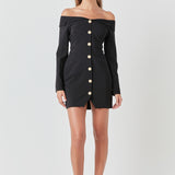 Off-The-Shoulder Blazer Dress