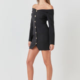 Off-The-Shoulder Blazer Dress